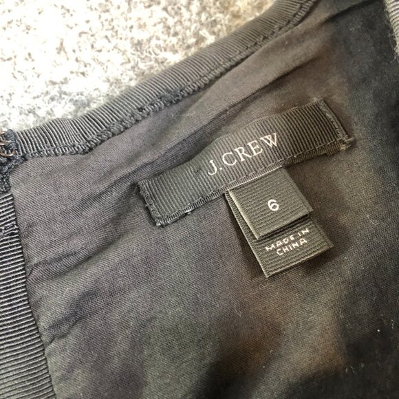 J Crew Dress Womens 6 Gray Aztec Unlined Pockets Business Midi Tiered - Picture 2 of 7